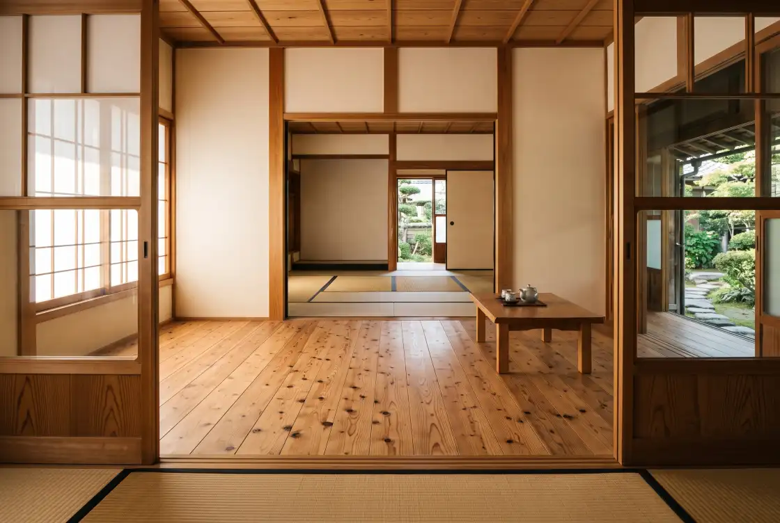 杉の床の続き間