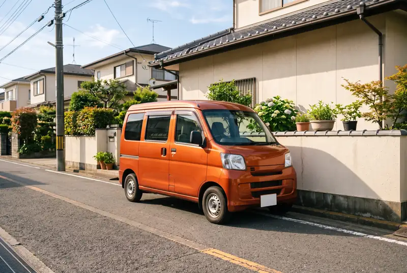 だいだい色の送迎車
